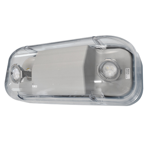 LED hazardous location emergency light with adjustable MR-16 lamp heads, tamper-proof design, and cold weather capability