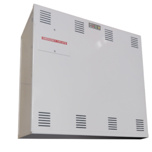 Emergency power inverter with true sine wave output, available in 375W and 600W models, suitable for critical backup applications